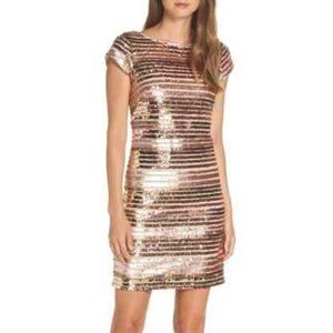 Eliza J Sequin Rose Gold Dress